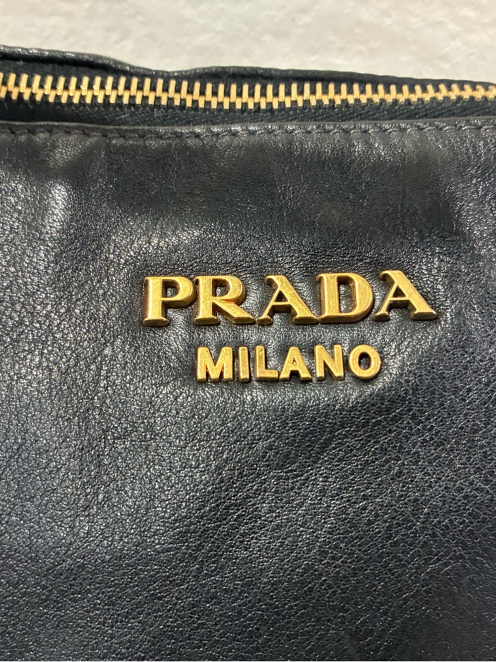 Prada Black Leather Shoulder Bag with Gold Hardware - Picture 4 of 9
